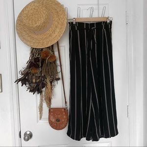 High Rise Wide Leg Crop Pants